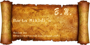 Barta Miklós névjegykártya