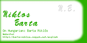 miklos barta business card
