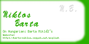 miklos barta business card